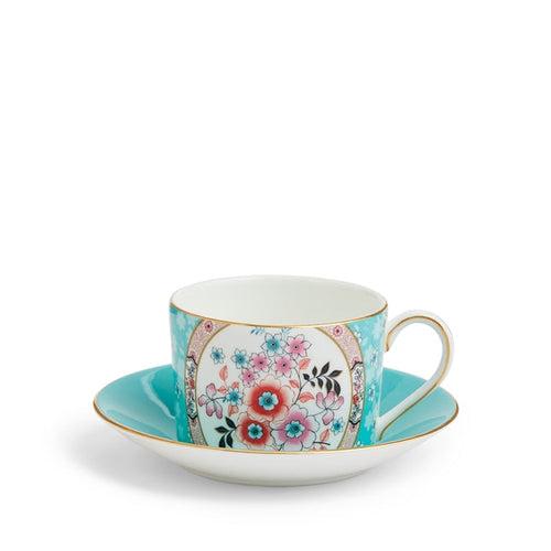 Wedgwood Wonderlust Camellia Set of 4 Teacups and Saucers