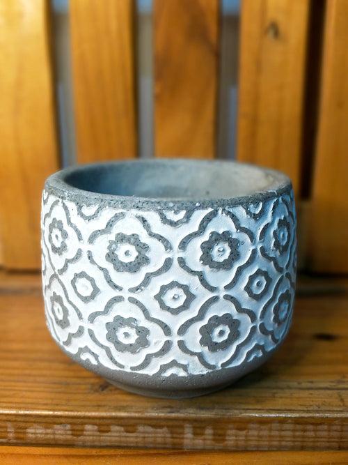 Grey Series - 3.5 inches Cement Planter - Mughal Lattice