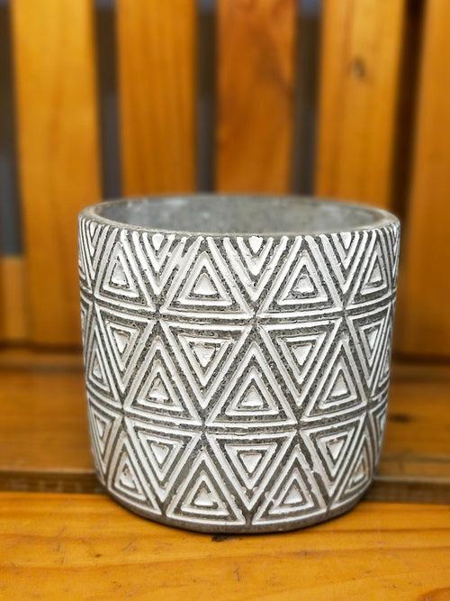 Grey Series - 4 inches Cement Planter - Geometric Boho