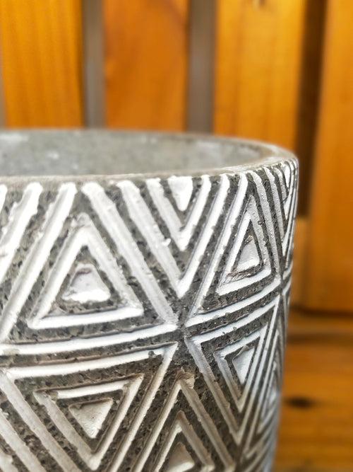 Grey Series - 4 inches Cement Planter - Geometric Boho