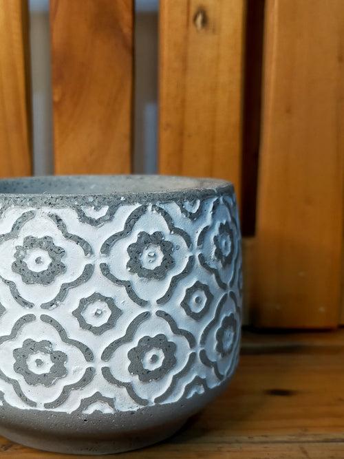 Grey Series - 3.5 inches Cement Planter - Mughal Lattice