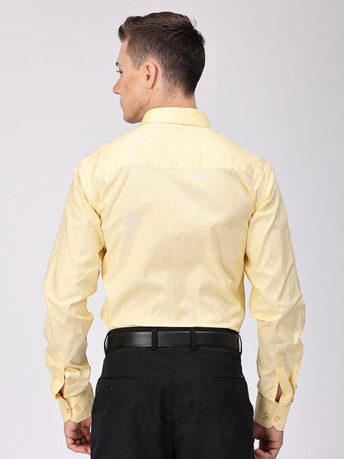 Copperline Men Yellow Plain Formal Shirt