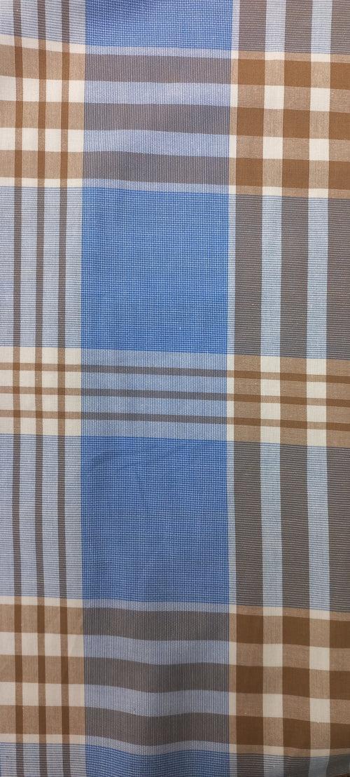 Blue Yarn Dyed Checks Cotton Unstitched Men's Shirt Piece (Width 58 Inch | 1.60 Meters)