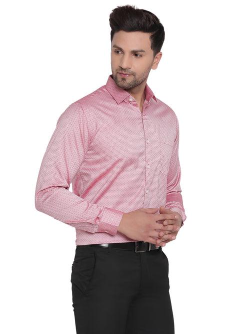 Men Pink Dobby Formal Shirt