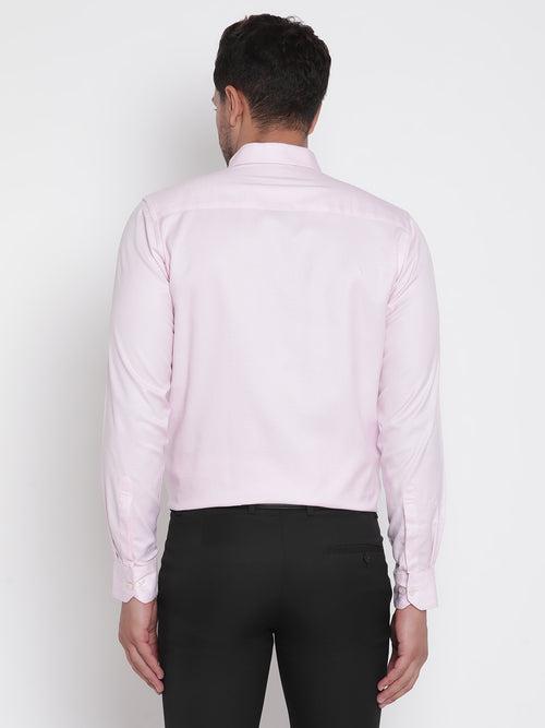 Men Pink Dobby Formal Shirt