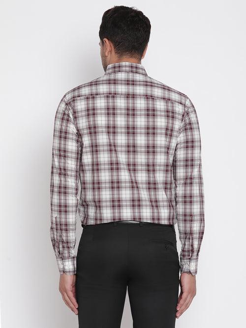 Brown Checked Men Formal Shirt