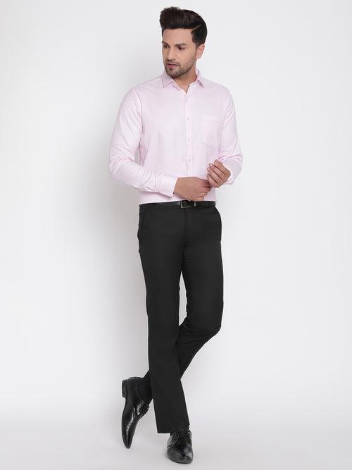 Men Pink Dobby Formal Shirt