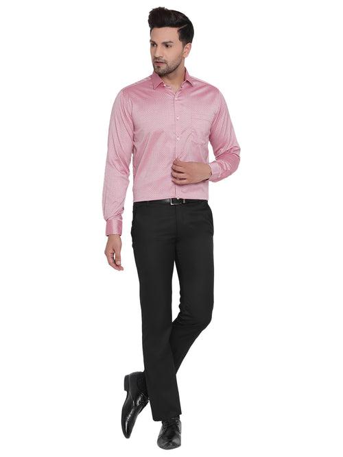 Men Pink Dobby Formal Shirt