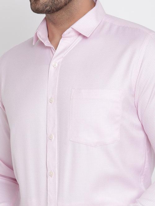 Men Pink Dobby Formal Shirt