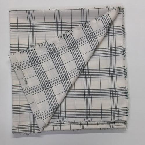 Beige Yarn Dyed Checks Cotton Unstitched Men's Shirt Piece (Width 58 Inch | 1.60 Meters)