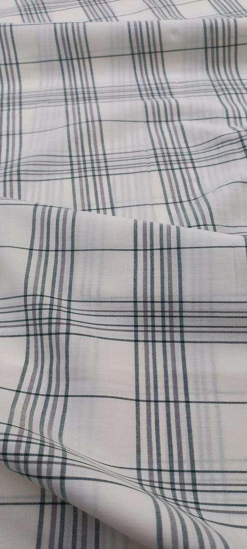 Beige Yarn Dyed Checks Cotton Unstitched Men's Shirt Piece (Width 58 Inch | 1.60 Meters)