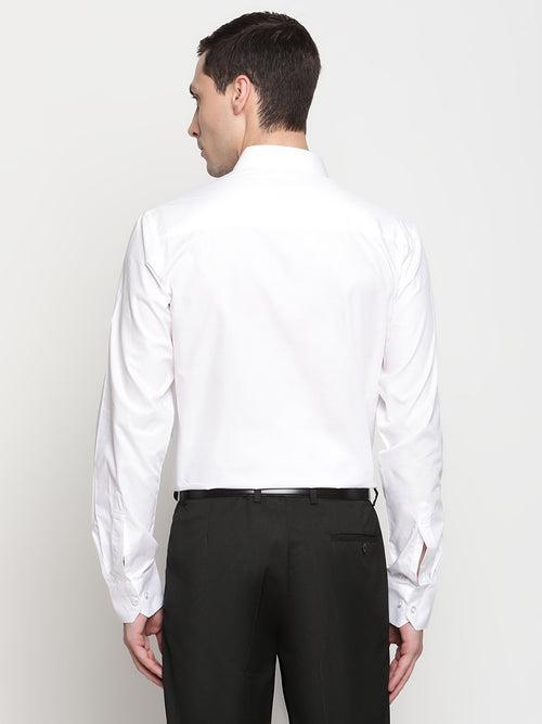 Copperline Men White Dobby Formal Shirt