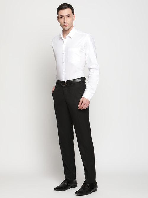 Copperline Men White Dobby Formal Shirt