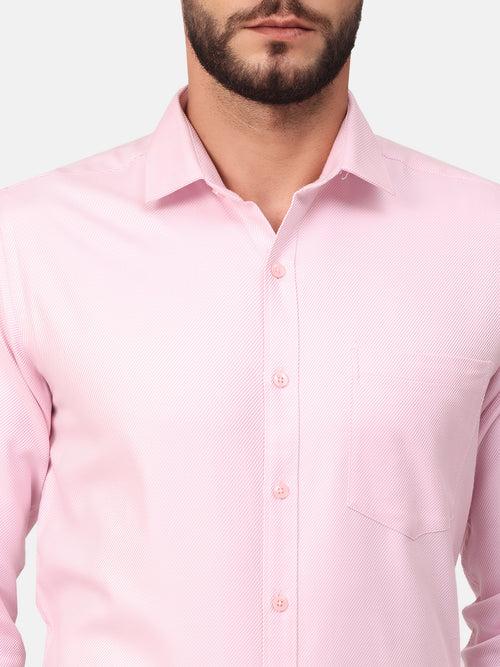 Copperline Men Pink Dobby Formal Shirt