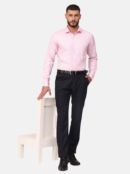 Copperline Men Pink Dobby Formal Shirt