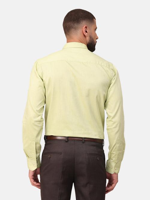 Copperline Men Green Solid Formal Shirt