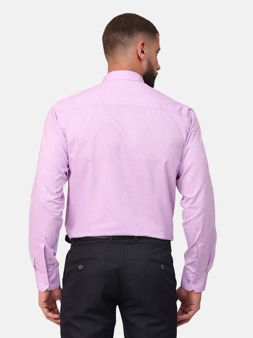 Copperline Men Violet Solid Formal Shirt