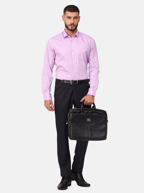 Copperline Men Violet Solid Formal Shirt