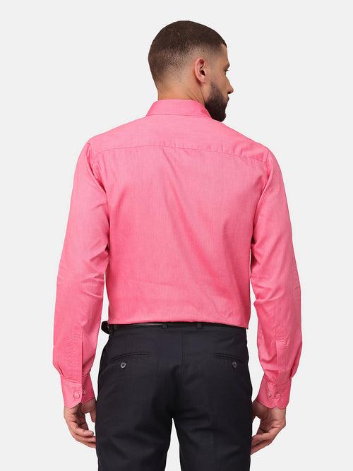 Copperline Men Pink Solid Formal Shirt