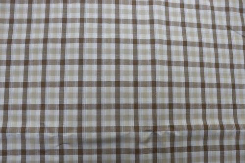 Beige Yarn Dyed Checks Cotton Linen Unstitched Men's Shirt Piece (Width 58 Inch | 1.60 Meters)