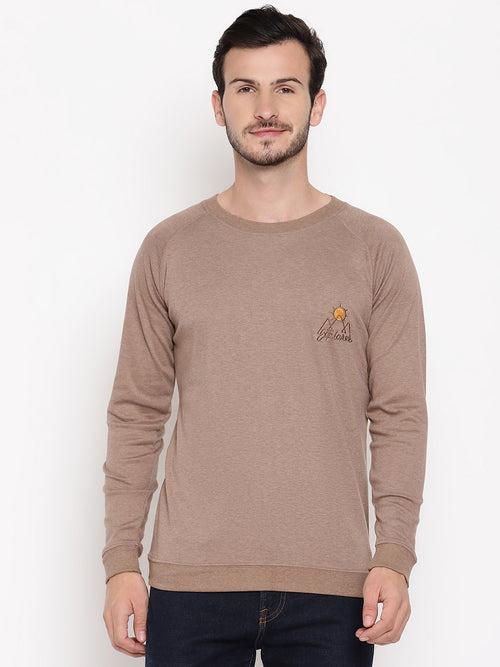 Wolfpack Men Explorer Brown Solid Sweatshirt