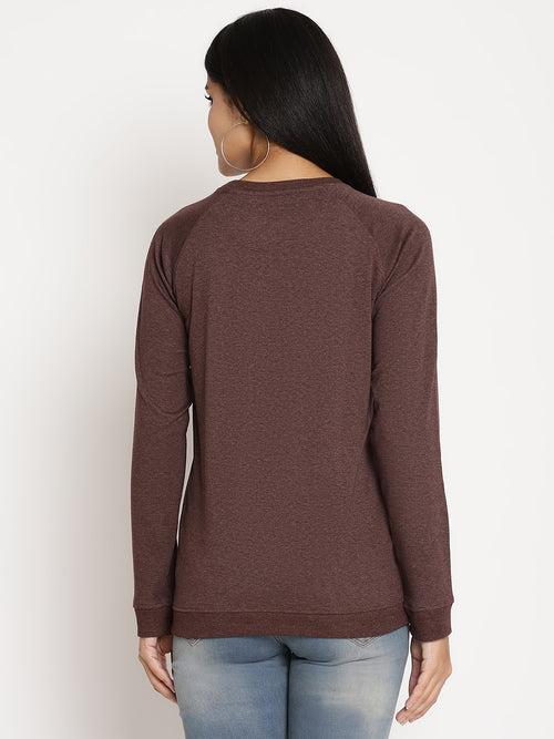 Women Explorer Burgundy Solid Sweatshirt
