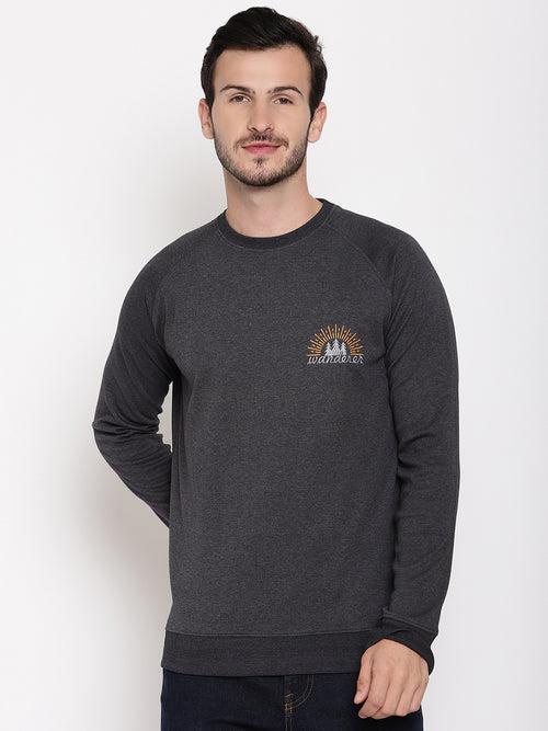 Wolfpack Men Wanderer Black Solid Sweatshirt