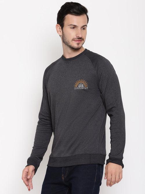 Wolfpack Men Wanderer Black Solid Sweatshirt