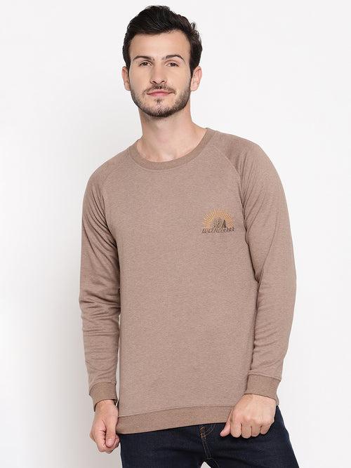 Wolfpack Men Wanderer Brown Solid Sweatshirt