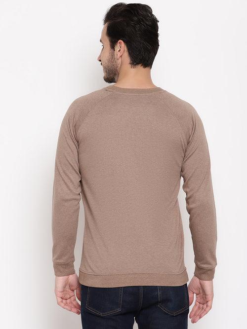 Wolfpack Men Wanderer Brown Solid Sweatshirt