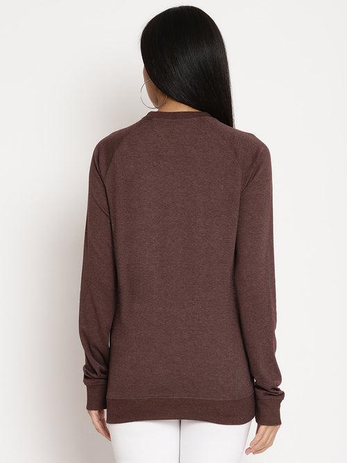 Women Wanderer Burgundy Solid Sweatshirt