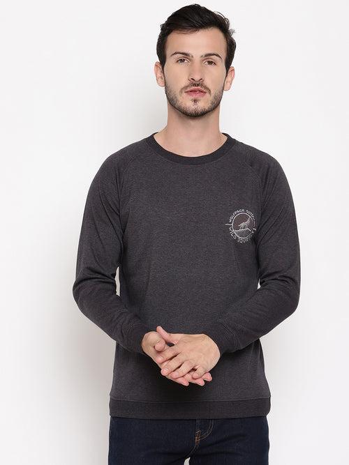 Wolfpack Men Wild Journey Black Solid Sweatshirt