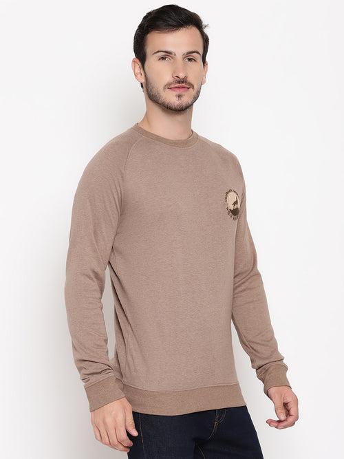 Wolfpack Men Wild Journey Brown Solid Sweatshirt