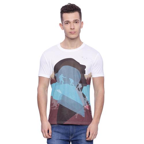 Trekking White Printed Men T-Shirt