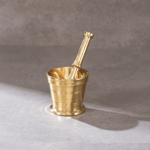 Chai Starter Kit (Brass Saucepan + Brass Mortar and Pestle)