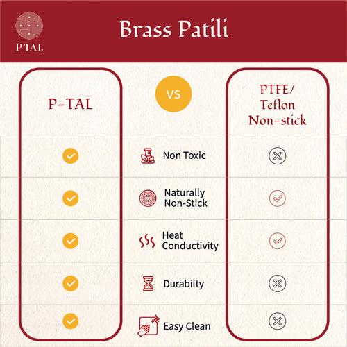 Brass Patili / Degchi - Naturally Non Stick , Non Toxic, Teflon Free