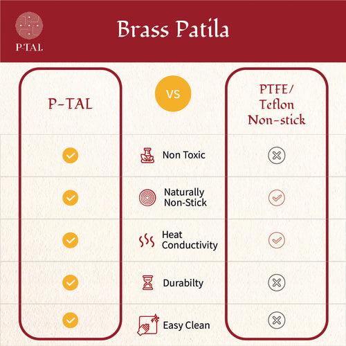 Set of 3 Brass Patilas / Milk Topias (1L, 3L, 5L)