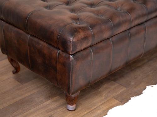 Duraster Chesterfield Genuine Leather Coffee Table with Storage #99