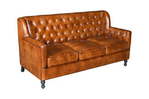 Duraster Chesterfield Colonial Vintage Brown Three Seater Sofas #99