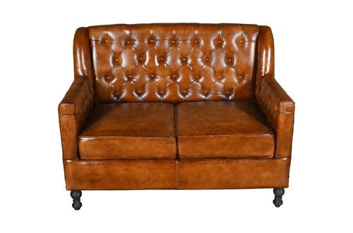 Duraster Chesterfield Colonial Vintage Brown Two Seater Sofas #98