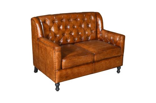 Duraster Chesterfield Colonial Vintage Brown Two Seater Sofas #98