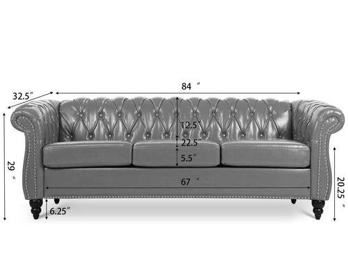 Duraster Chesterfield Traditional Three Seater Sofas #61
