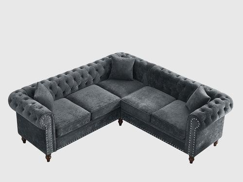 Duraster Chesterfield Vintage Sectional Sofa #59