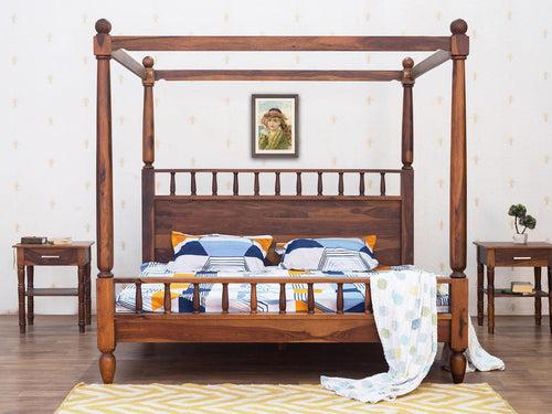Duraster Vismit Solid Sheesham Wood Four-Poster King size Bed #6