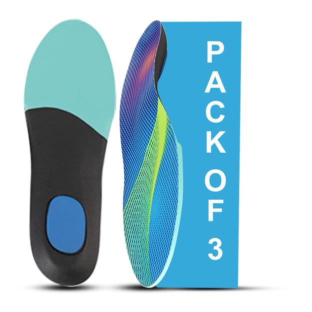 Dr Foot | Insole for Shoes Men | Arch Support for Flat Feet | Flat Feet Arch Support Insole|Shoe Insole|Gel Insoles for Men|Plantar Fasciitis|Slim Back Pain Relief Product|Orthotics|Medium -Pack Of 3