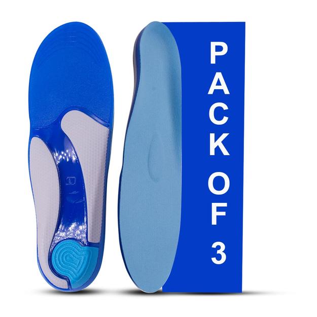 Dr Foot | Insole for Shoes Men|Arch Support for Flat Feet|Flat Feet Arch Support Insole|Gel Insoles for Men | Women Extra Support Orthotics Insole for Walking|All Day Comfort|Small-1 Pair- Pack Of 3