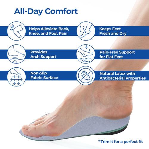 Dr Foot | Insole for Shoes Men | Arch Support for Flat Feet | Flat Feet Arch Support Insole | Shoe Insole | Gel Insoles for Men | Plantar Fasciitis | Memory Foam Insole | Small - Pair of 3