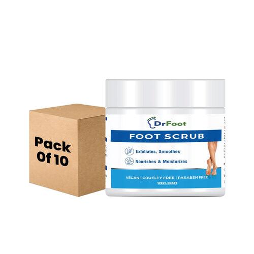 Dr Foot Foot Scrub with Tea Tree, Sweet Almond Oil | Exfoliator Dry Skin Remover, Softens for Thick Cracked Dry Heel Feet | Paraben Free - 100gm (Pack of 10)