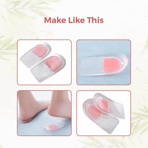 Dr Foot Gel Heel Cups Pair | Cushion & Soft Heel Pads For Heel Pain, Plantar Fasciitis, Ankle Pain & Achilles Pain | All Day Comfort & Shock Absorbing Support | For Women– 1 Pair (Pack of 5)