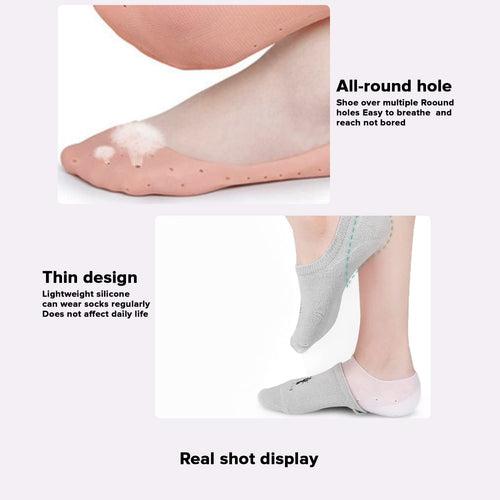 Dr Foot Silicone Moisturizing Heel Socks | For Dry, Cracked Heels, Rough Skin, Dead Skin, Calluses Remover | For Both Men & Women | Full Length, Large Size – 1 Pair (Pack of 10)